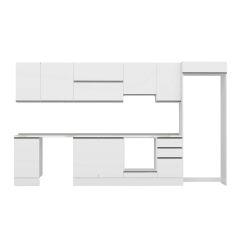 Alvinka 380X222 Cm High Gloss Mutfak Dolabı Mb-E90S45S45-1 High Gloss | Beyaz - Mdf