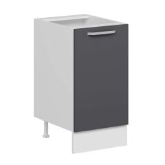 Alvinka Mutfak Modül Duz Alt 1K1R 45Cm Dolap Beyaz Antrasit Mdf