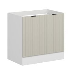 Alvinka Mutfak Modül Mbr_B Alt 2K 90Cm Evye Dolap Beyaz Kumtaşı Mdf