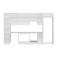 Alvinka 380X240 Cm Klasik Mebran Mutfak Dolabı Beyaz Beyaz Mbb-E90B50S40-1 Mebran | Beyaz - Suntalam