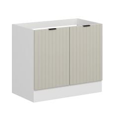 Alvinka Mutfak Modül Mbr_B Alt 2K 100Cm Evye Dolap Beyaz Kumtaşı Mdf