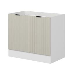 Alvinka Mutfak Modül Mbr_B Alt 2K 100Cm Evye Dolap Beyaz Kumtaşı Mdf