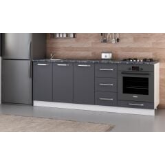 Minar 220 Cm Mutfak Dolabı Beyaz Antrasit 220-A4-Alt Modül