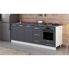 Minar 220 Cm Mutfak Dolabı Beyaz Antrasit 220-A4-Alt Modül