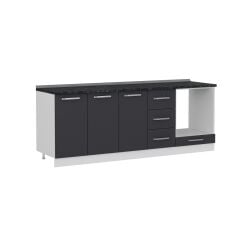 Minar 220 Cm Mutfak Dolabı Beyaz Antrasit 220-A4-Alt Modül