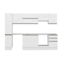 Alvinka 290X210 Cm High Gloss Mutfak Dolabı Mb-E80B40S50-1 High Gloss | Beyaz - Mdf