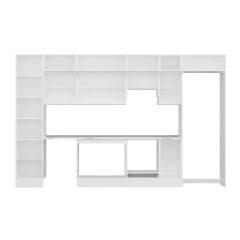 Alvinka 380X240 Cm Klasik Mebran Mutfak Dolabı Beyaz Beyaz Mbb-E90B50S40-1 Mebran | Kumtaşı - Suntalam