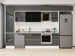 Alvinka 380X240 Cm High Gloss Mutfak Dolabı Mbb-E90B50S40-3 High Gloss | Antrasit - Suntalam