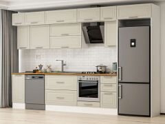 Alvinka 360X240 Cm Klasik Mebran Mutfak Dolabı Mb-E80S40S40-2 Mebran | Kumtaşı - Mdf