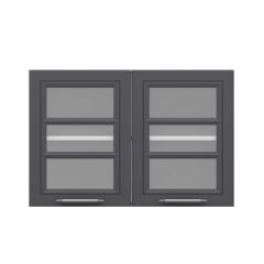 Alvinka Mutfak Modül Mbr_C Üst 2Dk1R 90-H60Cm Dolap Cam Beyaz Antrasit Suntalam