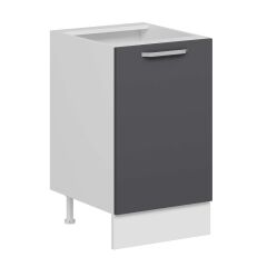 Alvinka Mutfak Modül Duz Alt 1K1R 50Cm Dolap Beyaz Antrasit Mdf