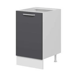 Alvinka Mutfak Modül Duz Alt 1K1R 50Cm Dolap Beyaz Antrasit Mdf