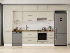 Alvinka 380X240 Cm Klasik Mebran Mutfak Dolabı Beyaz Beyaz Mbb-E90B50S40-1 Mebran | Kumtaşı - Mdf