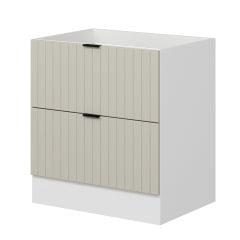 Alvinka Mutfak Modül Mbr_B Alt 2Ç 80Cm Evye Dolap Beyaz Kumtaşı Mdf