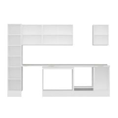 Alvinka 285X210 Cm Klasik Mebran Mutfak Dolabı Mb-E80B40S45-3 Mebran | Beyaz - Suntalam