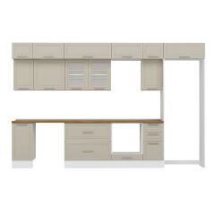 Alvinka 360X240 Cm Klasik Mebran Mutfak Dolabı Mb-E80S40S40-3 Mebran | Kumtaşı - Suntalam