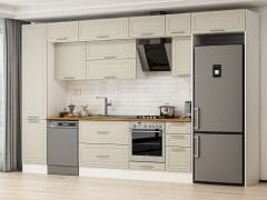 Alvinka 380X240 Cm Klasik Mebran Mutfak Dolabı Beyaz Beyaz Mbb-E90B50S40-2 Mebran | Kumtaşı - Suntalam