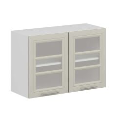 Alvinka Mutfak Modül Mbr_C Üst 2Dk1R 90-H60Cm Dolap Cam Beyaz Kumtaşı Mdf