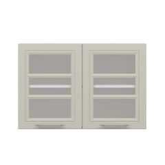 Alvinka Mutfak Modül Mbr_C Üst 2Dk1R 90-H60Cm Dolap Cam Beyaz Kumtaşı Mdf