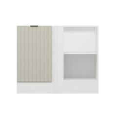 Alvinka Mutfak Modül Mbr_B Alt 1K1R 105Cm Köşe Dolap Beyaz Kumtaşı Suntalam