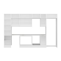 Alvinka 380X240 Cm Klasik Mebran Mutfak Dolabı Beyaz Beyaz Mbb-E90B50S40-2 Mebran | Beyaz - Mdf