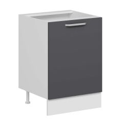 Alvinka Mutfak Modül Duz Alt 1K1R 60Cm Dolap Beyaz Antrasit Suntalam