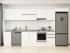 Alvinka 385X222 Cm High Gloss Mutfak Dolabı Mb-E90S45S50-1 High Gloss | Beyaz - Mdf