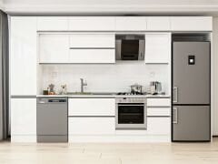 Alvinka 385X240 Cm High Gloss Mutfak Dolabı Mbb-E90B50S45-2 High Gloss | Beyaz - Mdf