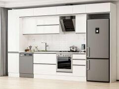 Alvinka 385X240 Cm High Gloss Mutfak Dolabı Mbb-E90B50S45-2 High Gloss | Beyaz - Mdf