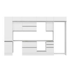 Alvinka 385X240 Cm High Gloss Mutfak Dolabı Mbb-E90B50S45-2 High Gloss | Beyaz - Mdf