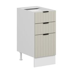 Alvinka Mutfak Modül Mbr_B Alt 3Ç1B2K Nray 40Cm Dolap Beyaz Kumtaşı Mdf