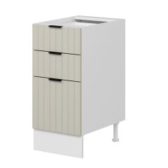 Alvinka Mutfak Modül Mbr_B Alt 3Ç1B2K Nray 40Cm Dolap Beyaz Kumtaşı Mdf