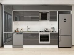 Alvinka 385X240 Cm High Gloss Mutfak Dolabı Mbb-E90B50S45-2 High Gloss | Antrasit - Mdf