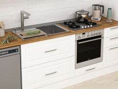 Alvinka 380X240 Cm Klasik Mebran Mutfak Dolabı Beyaz Beyaz Mbb-E90B50S40-3 Mebran | Beyaz - Suntalam