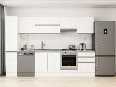 Alvinka 300X210 Cm High Gloss Mutfak Dolabı Mb-E80B40S60-1 High Gloss | Beyaz - Suntalam