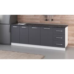 Minar 225 Cm Mutfak Dolabı Beyaz Antrasit 225-A1-Alt Modül