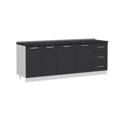 Minar 225 Cm Mutfak Dolabı Beyaz Antrasit 225-A1-Alt Modül