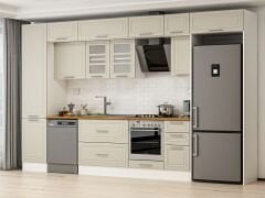 Alvinka 380X240 Cm Klasik Mebran Mutfak Dolabı Beyaz Beyaz Mbb-E90B50S40-3 Mebran | Kumtaşı - Suntalam