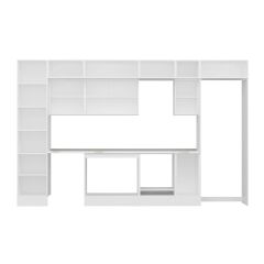 Alvinka 380X240 Cm Klasik Mebran Mutfak Dolabı Beyaz Beyaz Mbb-E90B50S40-3 Mebran | Kumtaşı - Suntalam