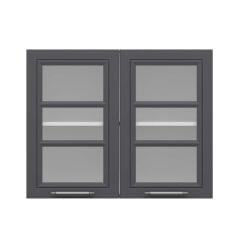 Alvinka Mutfak Modül Mbr_C Üst 2Dk1R 90-H72Cm Dolap Cam Beyaz Antrasit Suntalam