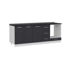 Minar 225 Cm Mutfak Dolabı Beyaz Antrasit 225-A3-Alt Modül