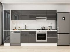 Alvinka 300X210 Cm High Gloss Mutfak Dolabı Mb-E80B40S60-1 High Gloss | Antrasit - Mdf