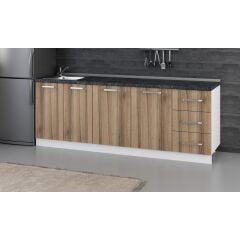 Minar 225 Cm Mutfak Dolabı Beyaz Dore 225-D1-Alt Modül