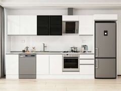 Alvinka 385X222 Cm High Gloss Mutfak Dolabı Mb-E90S45S50-3 High Gloss | Beyaz - Suntalam