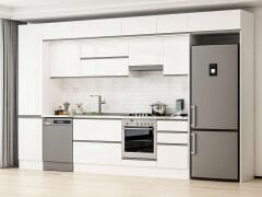 Alvinka 390X240 Cm High Gloss Mutfak Dolabı Mbb-E90B50S50-1 High Gloss | Beyaz - Suntalam