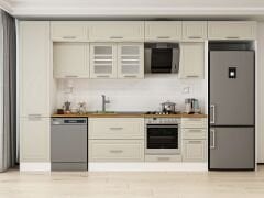 Alvinka 380X240 Cm Klasik Mebran Mutfak Dolabı Beyaz Beyaz Mbb-E90B50S40-3 Mebran | Kumtaşı - Mdf