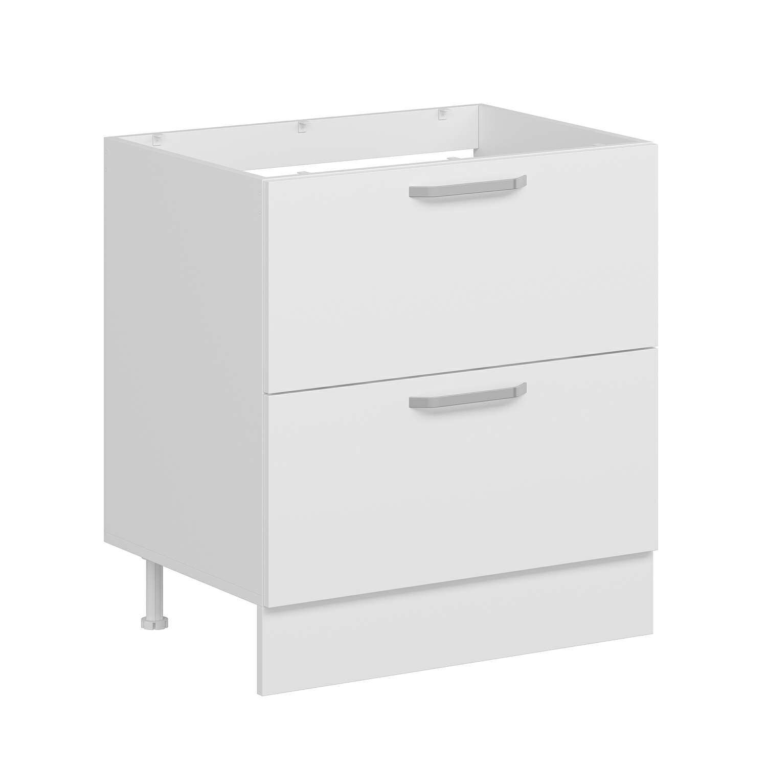 Alvinka Mutfak Modül Duz Alt 2Ç 80Cm Evye Dolap Beyaz Beyaz Suntalam