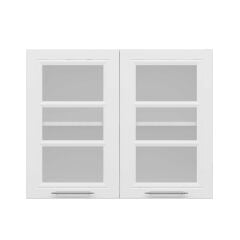 Alvinka Mutfak Modül Mbr_C Üst 2Dk1R 90-H72Cm Dolap Cam Beyaz Beyaz Suntalam