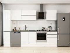 Alvinka 300X210 Cm High Gloss Mutfak Dolabı Mb-E80B40S60-2 High Gloss | Beyaz - Mdf