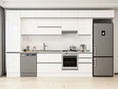 Alvinka 390X240 Cm High Gloss Mutfak Dolabı Mbb-E90B50S50-1 High Gloss | Beyaz - Mdf